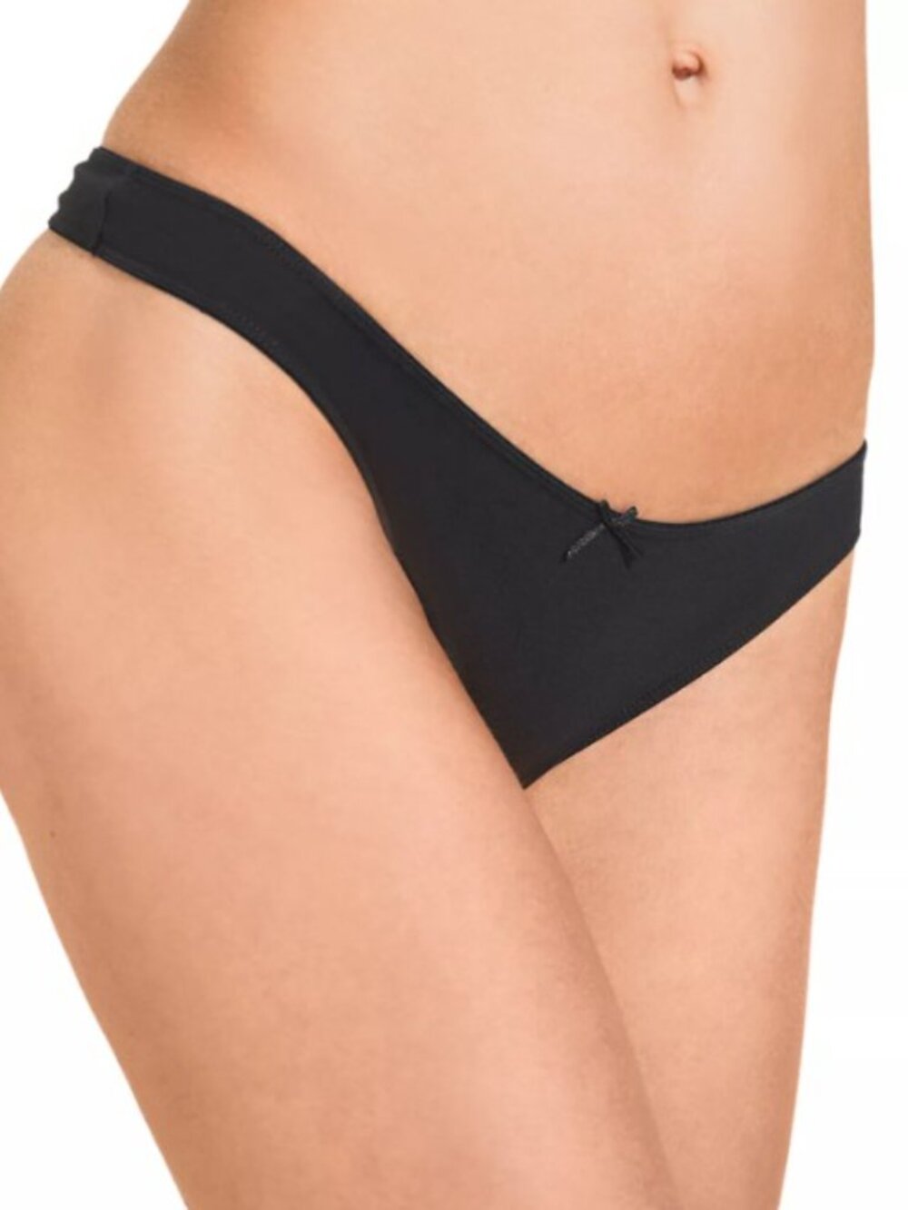Eberjey Size M / L Pima Stretch Cotton Thong Panties 2 Pack Black NEW